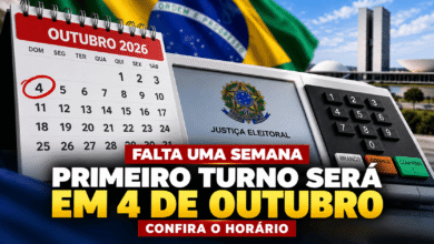 Falta uma semana primeiro turno será em 4 de outubro; confira o horário