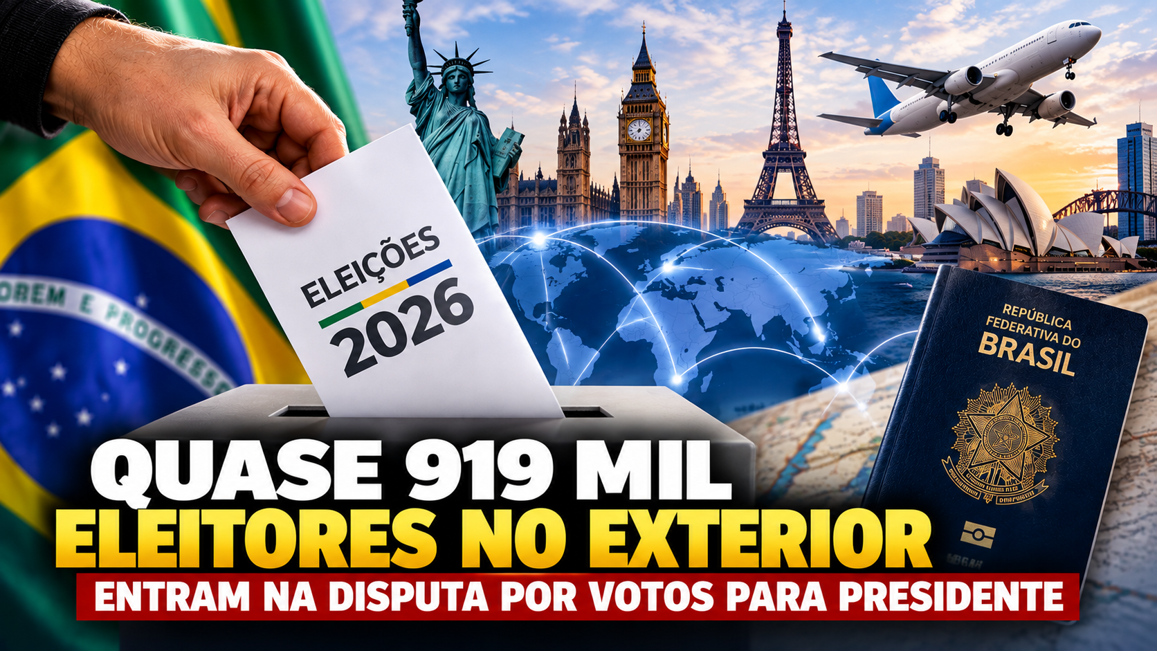 Quase 919 mil eleitores no exterior entram na disputa por votos para presidente